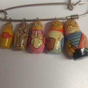 Russian Stacking Doll Brooch